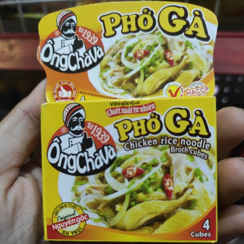 Hộp 4 viên gia vị phở gà Ông chà và 75g (4 viên x 18.75g)