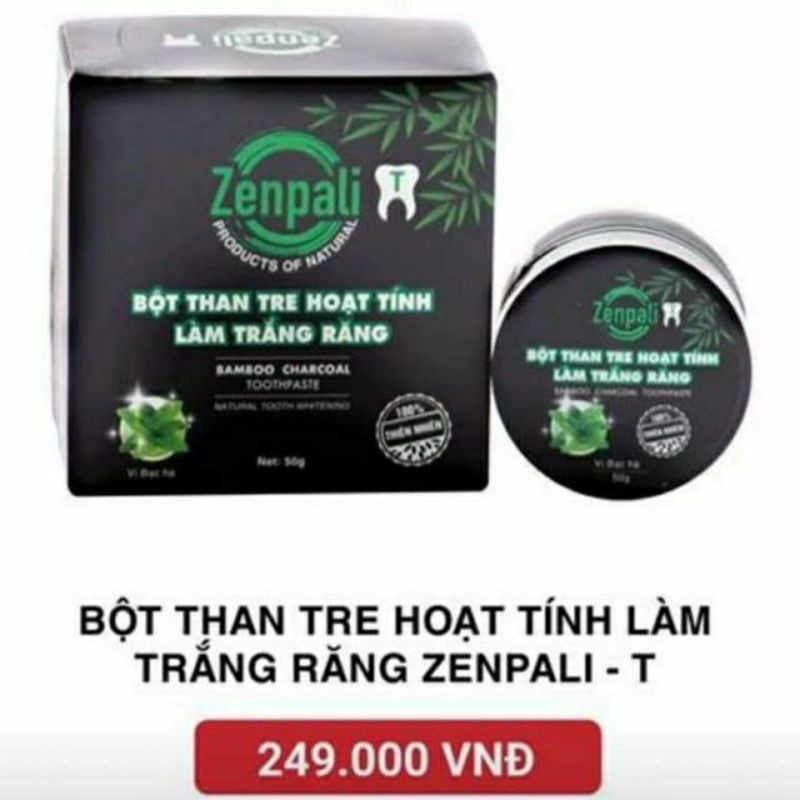 [CAM KẾT CHÍNH HÃNG] Bột trắng răng Zenpali - Bột trắng răng than hoạt tính - Zenpali trắng răng