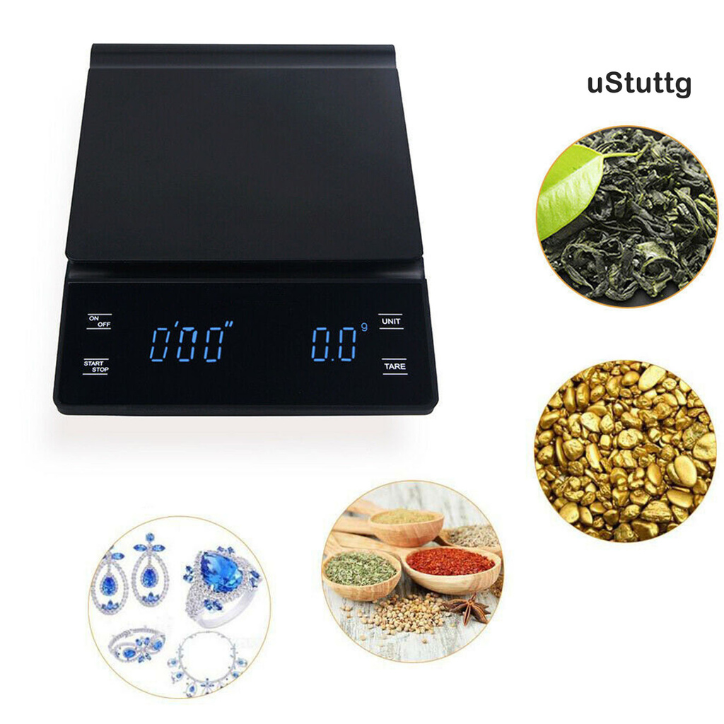 Hand Drip Coffee Scale 0.1G/3Kg Precision Sensor Kitchen Food Weighing Tool