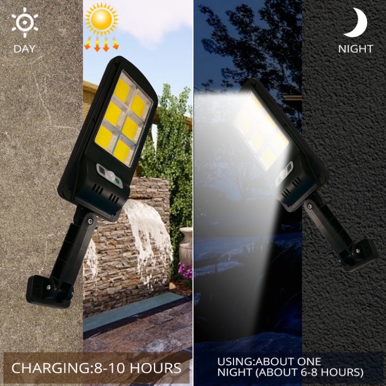 Đèn năng lượng mặt trời sân vườn solar light chống bão 150W🍀FREESHIP🍀Đèn 6 mắt năng lượng có điều khiển từ xa