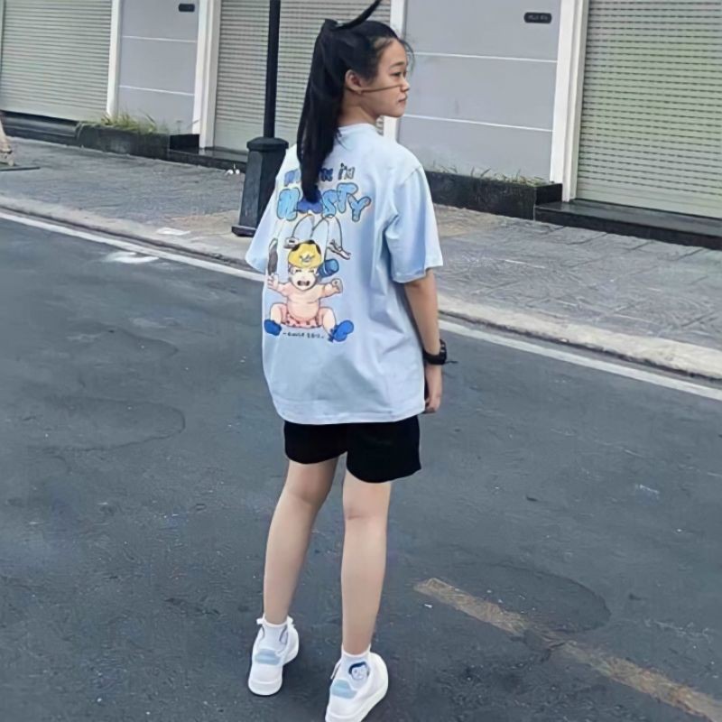 Áo thun cotton hoạt hình Cậu Bé When I'm Nasty form rộng 65kg