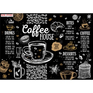 Tranh dán tường trang trí quán cà phê BINBIN TC78 (Có in theo yêu cầu)