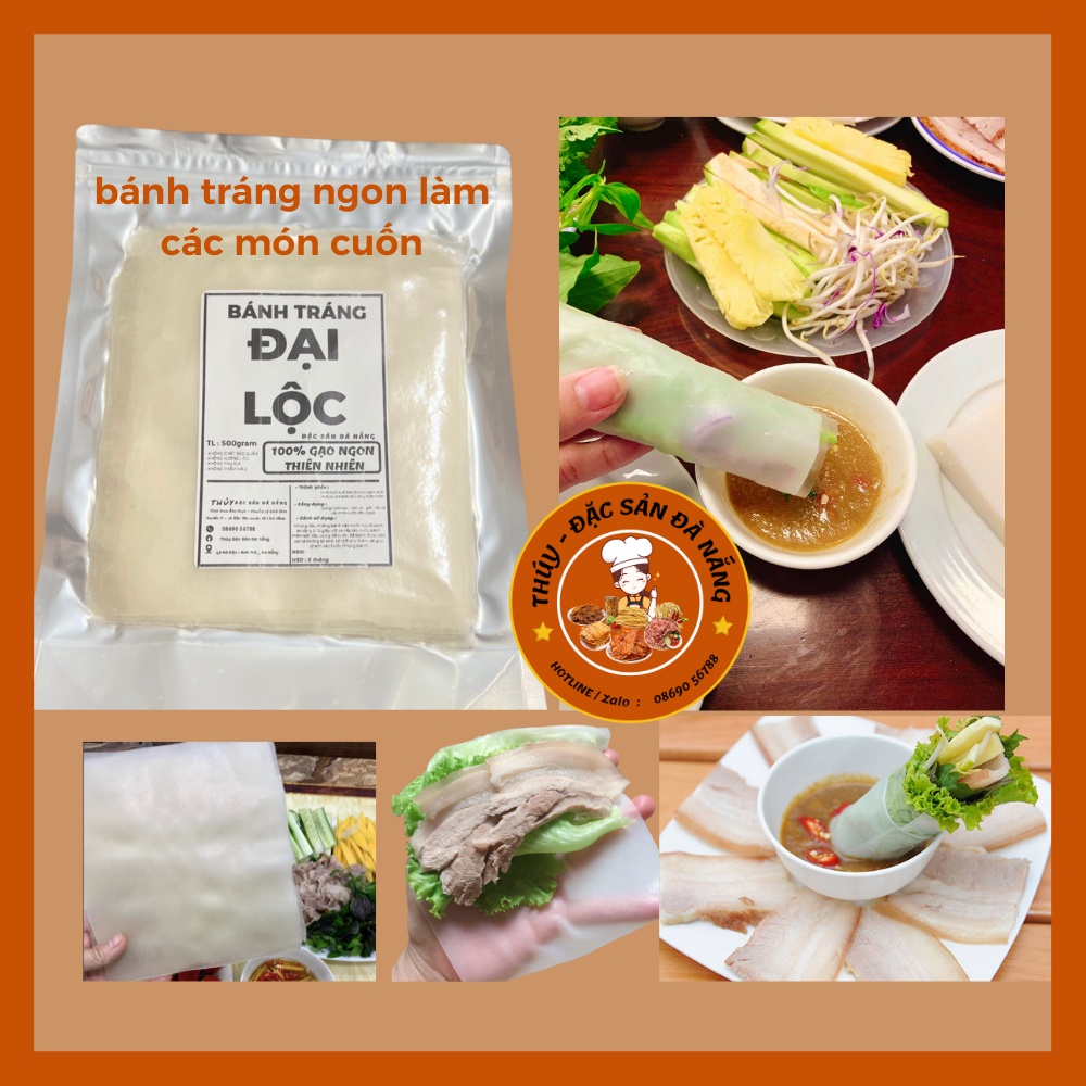 Bánh Tráng Đại Lộc Lá Lớn túi 500gr Thúy Đặc Sản Đà Nẵng làm bánh tráng cuốn thịt heo ngon chuẩn Đà Nẵng