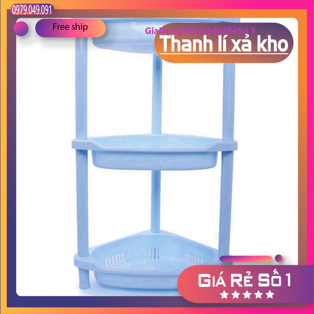 Kệ góc nhà tắm tam giác 2 tầng 3 tầng nhựa Việt Nhật | Giá để đồ nhà bếp giá rẻ.