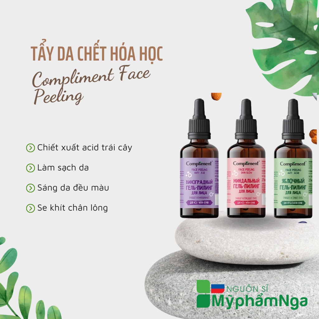 Tẩy da chết hóa học Peel da Compliment Face Peeling 27ml sáng da, se khít chân lông