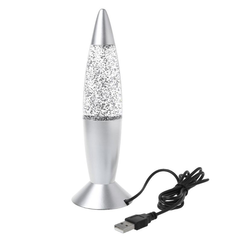 SPMH 3D Rocket Multi Color Changing Lava Lamp RGB LED Glitter Night Light Gift