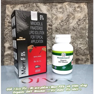 Sản phẩm thoa ngoài mọc tóc Morr F5% minoxidil & Finasteride  Ấn Độ, và Viên Uống Organic DHT Blocker  Nam giới rụng tóc