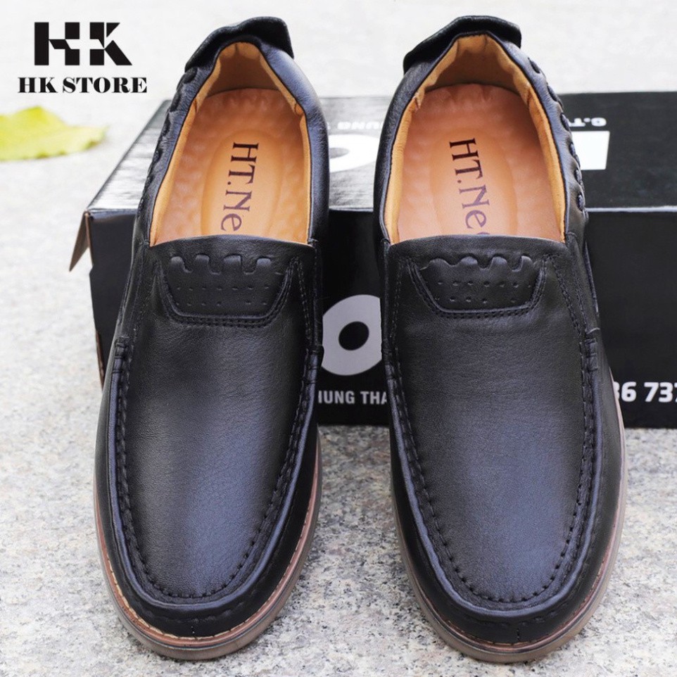 Giày mọi nam da bò đế kếp 💝 HK.STORE 💝 giày lười kiểu dáng đơn giản thích hợp mọi kiểu quần áo, và cực mềm khi sử dụng
