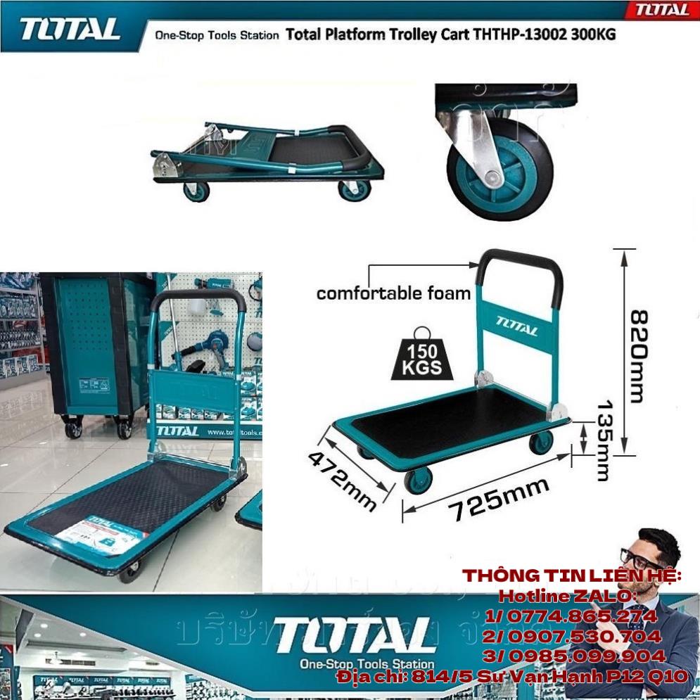 Xe Đẩy Hàng 150kg TOTAL THTHP11502 Gấp Gọn 4 Bánh chuẩn GS - Xe Đẩy Hàng Tay Cầm - Kéo Hàng Gấp Gọn