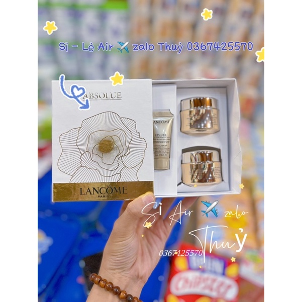 (Hàng săn sale) Bộ dưỡng da Lancom Absolue 3 món ( Serum, rich cream , soft cream)