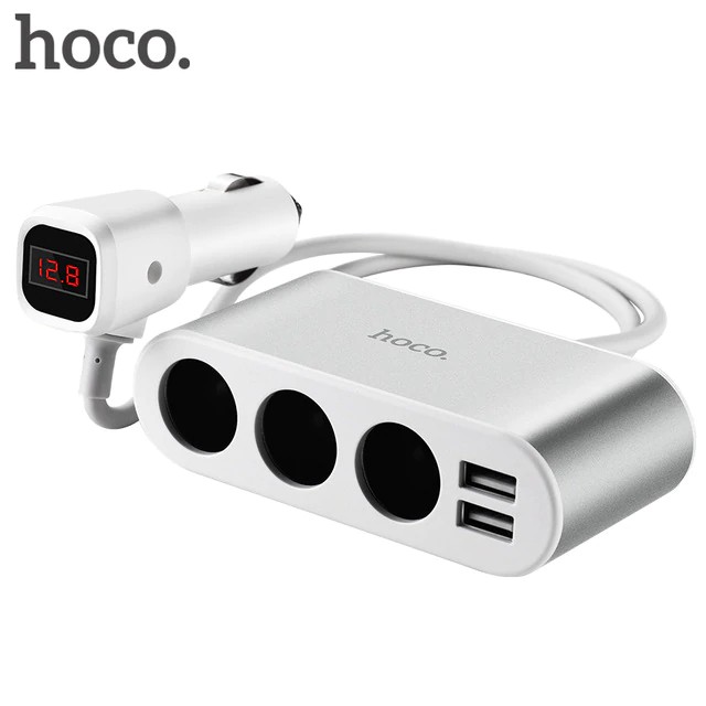 Bộ Chia Tẩu Sạc Ô Tô Hoco Z13 3 Tẩu Sạc, 2 Cổng Sạc USB - BH 1 Năm | Sạc xe hơi | Bộ chia tẩu sạc - Hưng Long PC | BigBuy360 - bigbuy360.vn