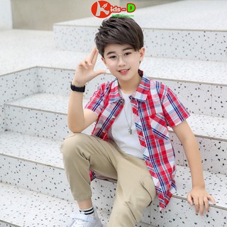 Sơ Mi Kẻ Cho Bé Trai Size Đại