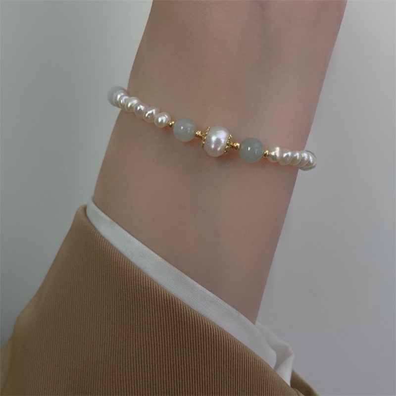 Vòng tay hạt 6ly mix đá xanh