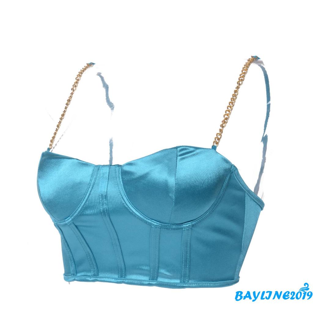 Áo Lửng Hai Dây Có Đệm Mút Màu Sắc Trơn Quyến Rũ Dành Cho Nữ