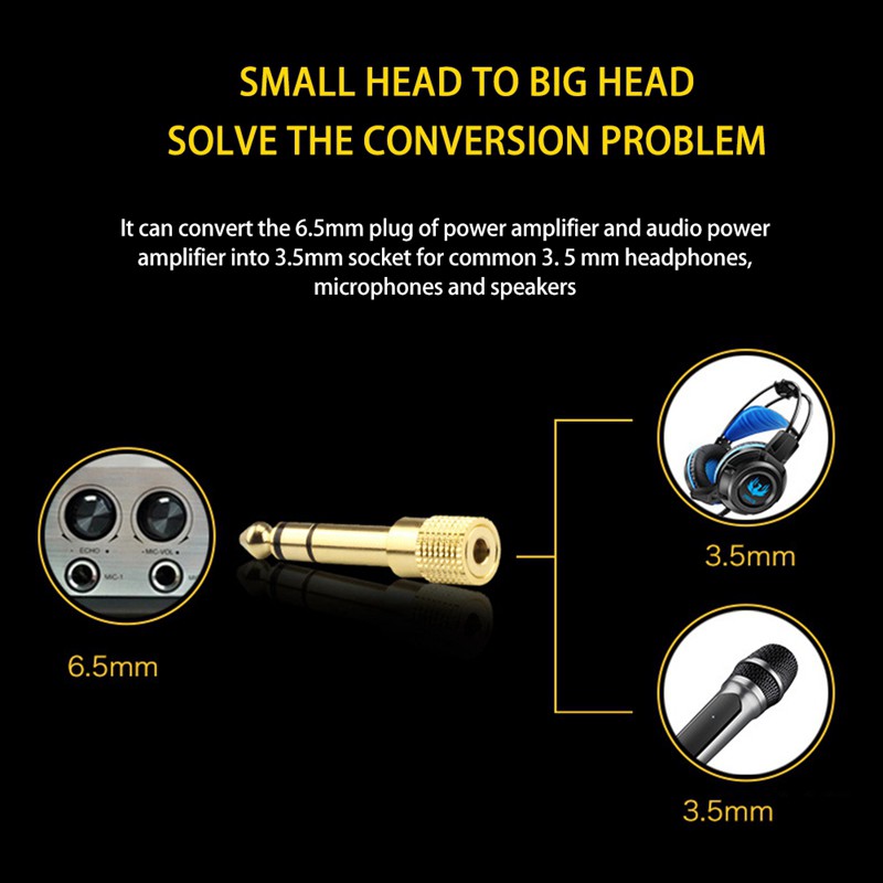 Jack Cắm 3.5 6.5mm Male Sang 3.5mm Female Audio Connector