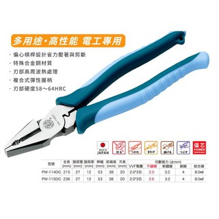Kìm điện đa năng tác động mạnh 250mm pw-115dg tsunoda