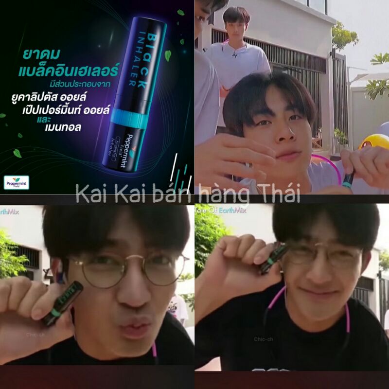 Ống Hít Thông Mũi Bạc Hà Thái Lan Phiên Bản Black Inhaler Pepermint Field Thái Lan