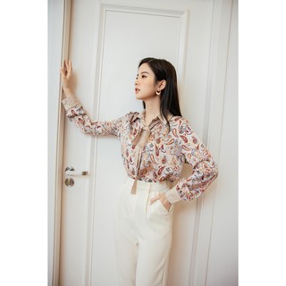Áo sơ mi hoạ tiết cổ măngsec