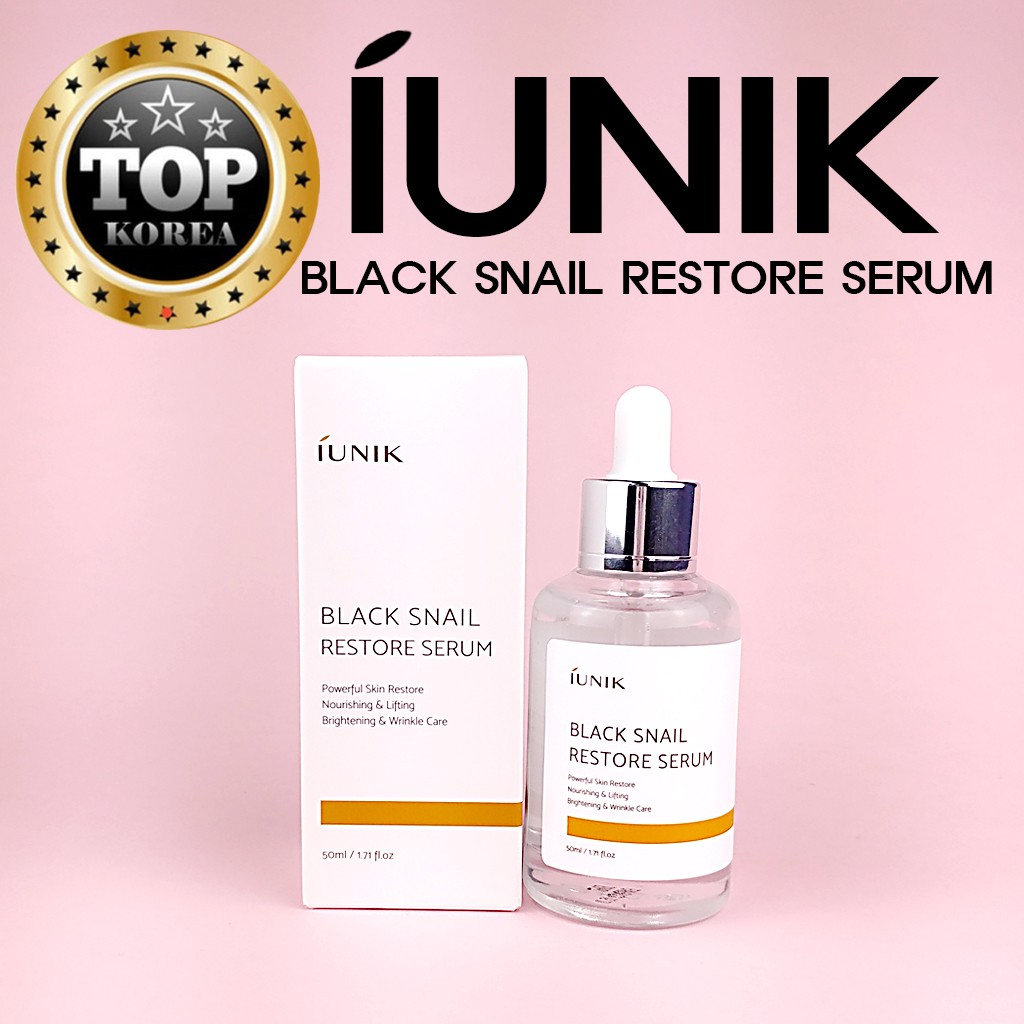 ★IUNIK★ Black Snail Restore Serum 50ml (Hàng Mới Về) Tinh Chất Ốc Sên 50ml Dưỡng Da Hiệu Quả / TOPKOREA