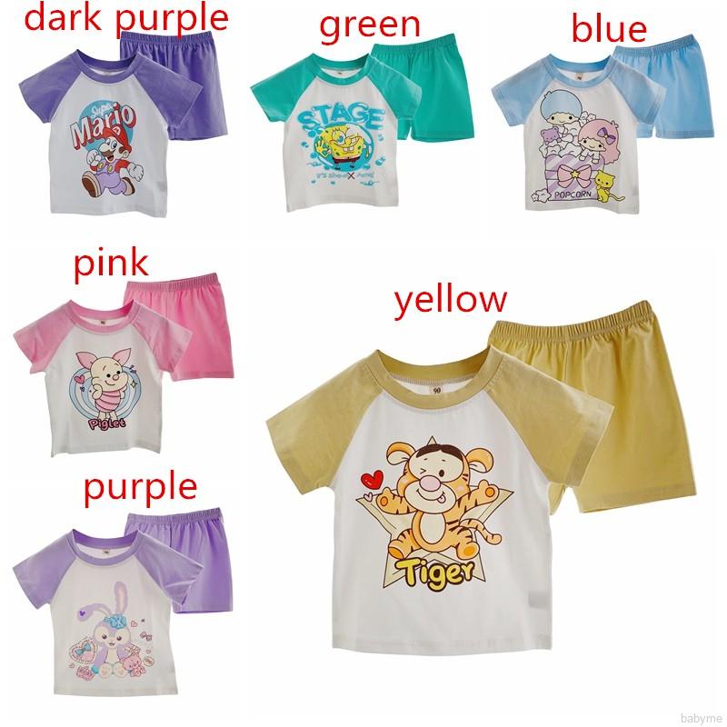 Set Áo Thun Tay Ngắn &amp; Quần Short Cho Bé Trai &amp; Gái