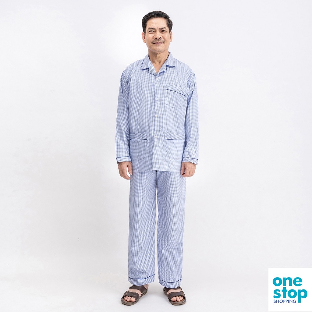 Bộ đồ pijama trung niên dài tay chất liệu vải kate one shop