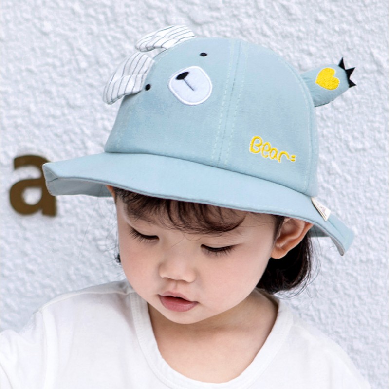 Mũ vành mặt gấu cho bé từ 3m-24m