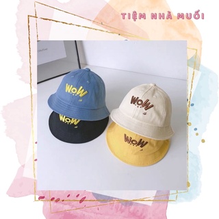 Mũ cho bé, mũ tai bèo, mũ vành tròn bucket chữ Wow | Nón trẻ em