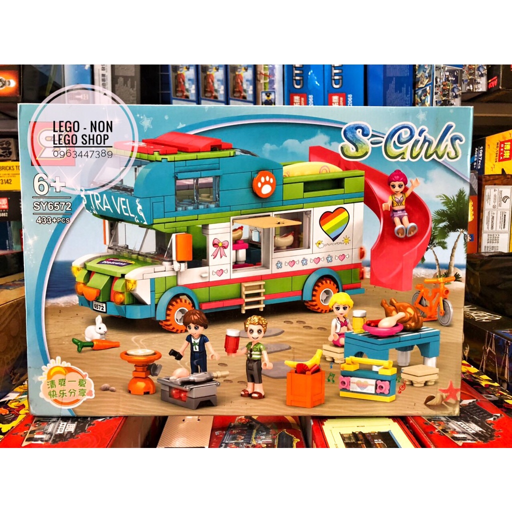 Lego Friends - Sy 6572 ( Xếp Hình Xe Cắm Trại Vui Nhộn Kết Hợp Cầu Trượt 433 Mảnh )