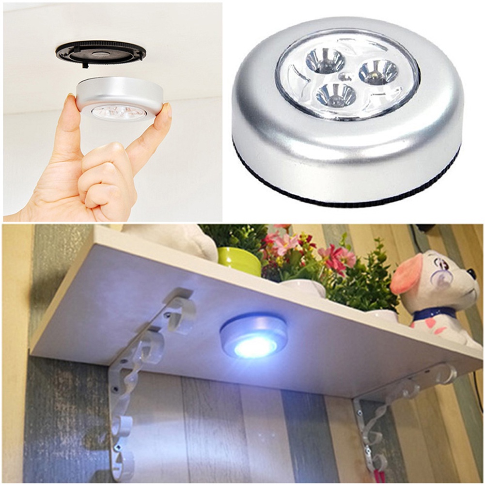 Mini 3led Dán Cảm Ứng Đèn Tủ Đêm Trắng Led Ánh Sáng Nhỏ Dính Tường Bri