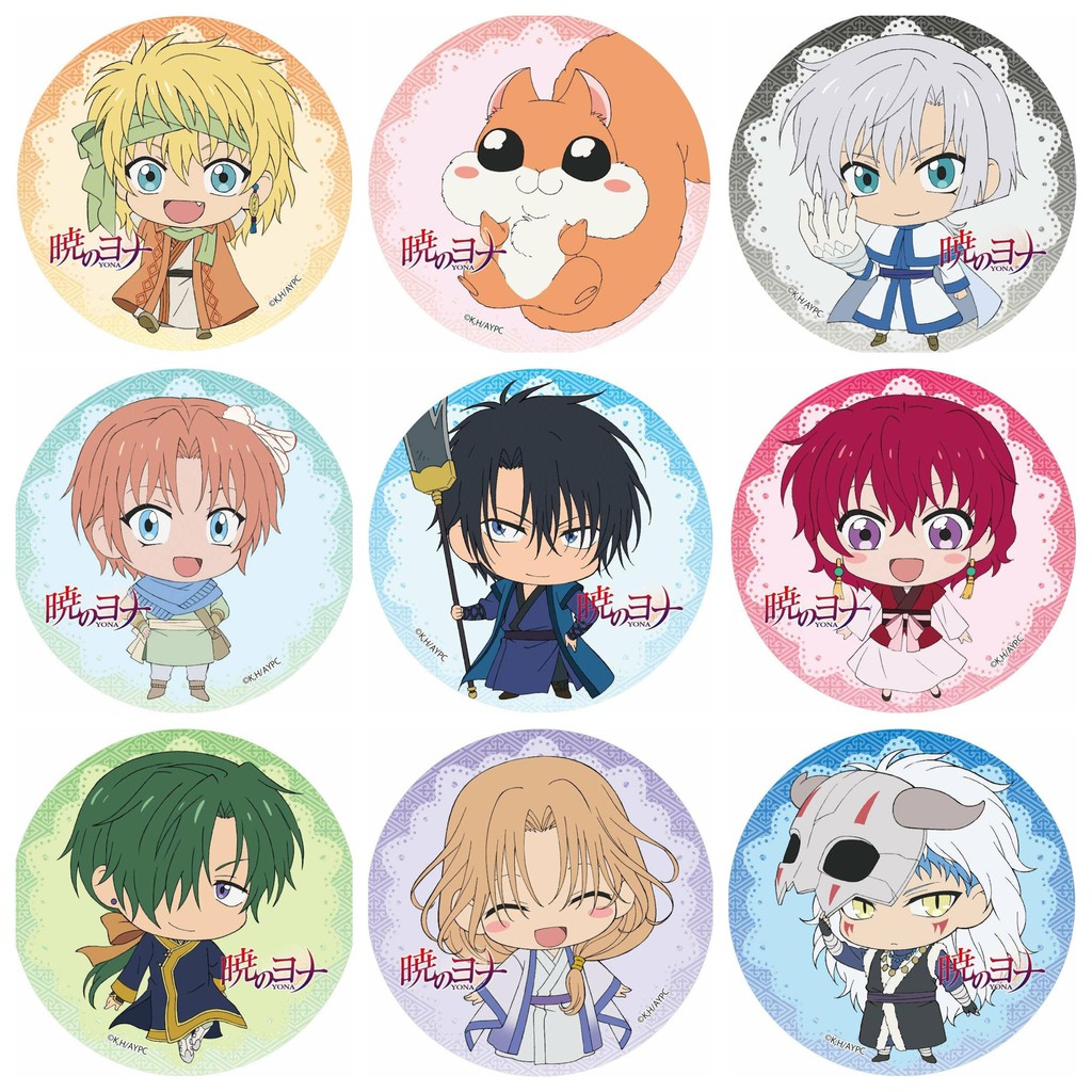 (VIỀN HOA) Huy hiệu IN HÌNH Akatsuki no Yona Công chúa bình minh anime chibi dễ thương tiện lợi