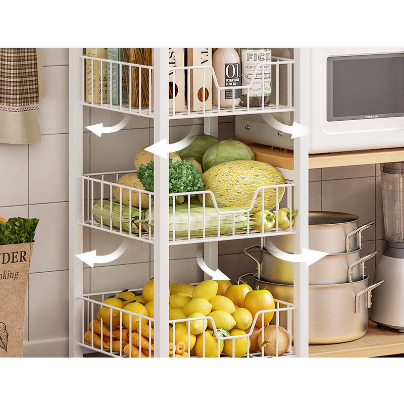 Kệ để lò vi sóng kèm tủ bếp để đồ nhà bếp đa năng lắp ráp dễ dàng chắc chắn bền đẹp