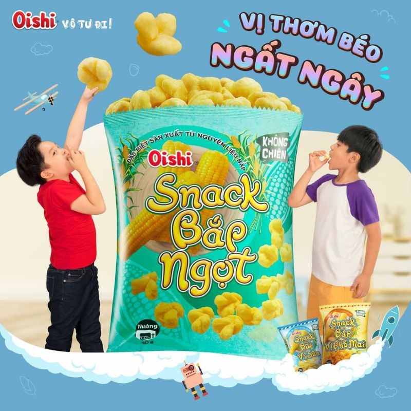 Bim Bim quốc dân Oishi To chà bá mix Các Vị 75g (giao ngẫu nhiên)