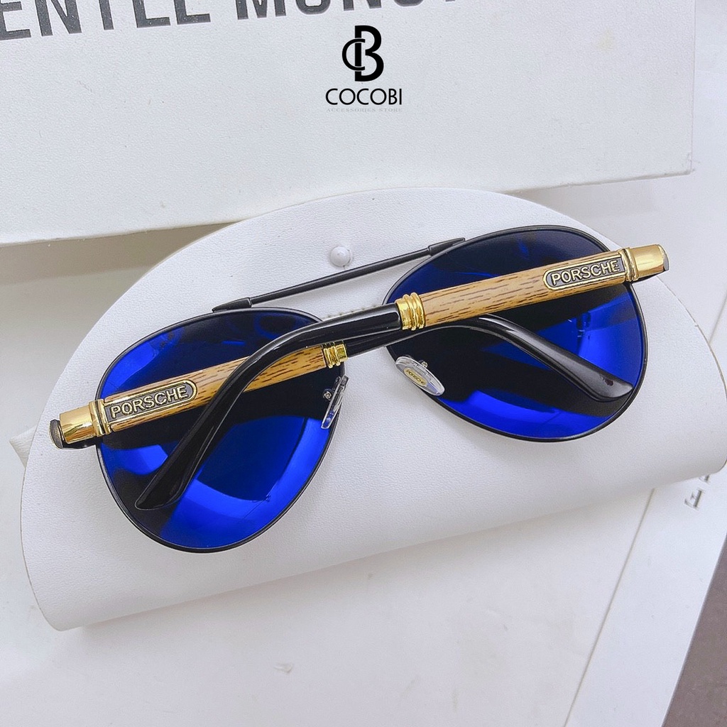 Kính Mát Nam Cao Cấp Chân Gỗ Dáng Phi Công Tròng Thuỷ Tinh Chống Tia UV - CBKMM 61