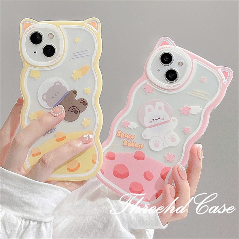Ốp Điện Thoại Mềm Họa Tiết Tai Thỏ / Gấu Dễ Thương Cho iPhone 14 13 12 11 Pro Max SE2020 X XR Xs Max 7 8 6 6s Plus