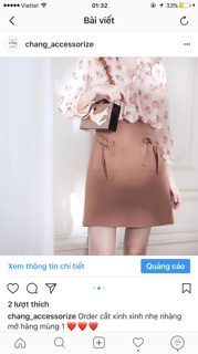 Set áo voan hoa và chân váy