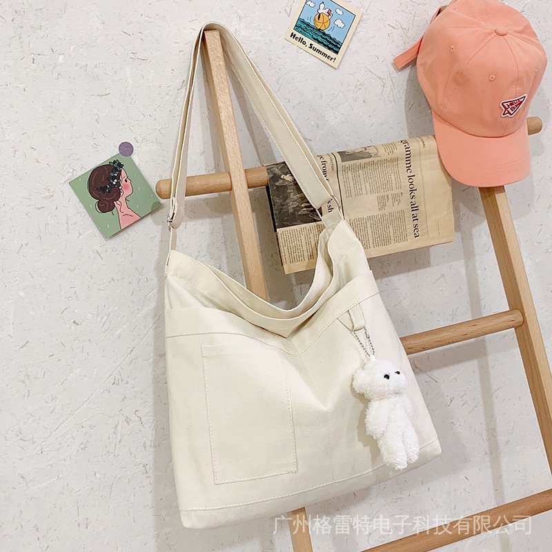 Túi Xách Tay Bằng Vải canvas Kiểu Dáng Đơn Giản Sức Chứa Lớn Dành Cho Nữ