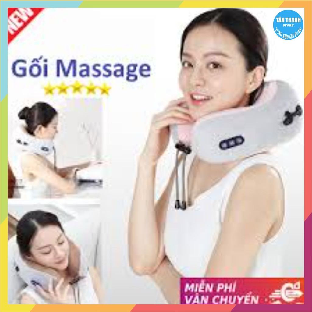 ❤️Gối Massage❤️ Cổ Chữ U 360 Đa Năng - gối massage vòng cổ hô trợ mát xa vùng cổ, giảm đau nhức vai gáy