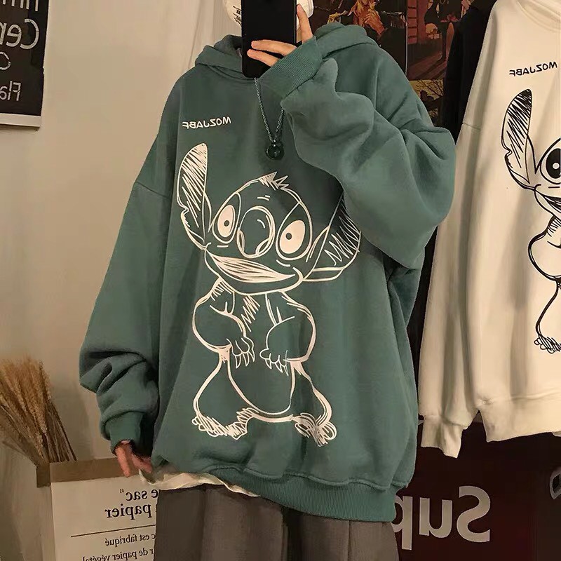 Áo hoodie unisex form rộng Nỉ hoạt hình Mozjabf nam nữ ullzang WIND