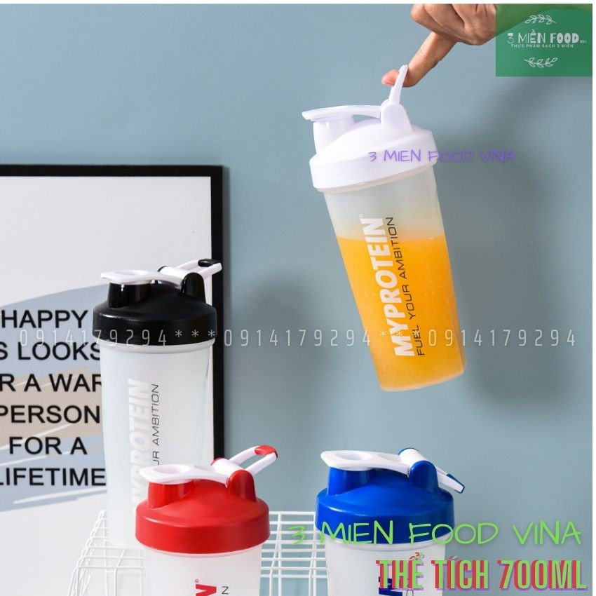 [HCM]Bình Nước Thể Thao | Bình lắc đựng nước thể thao My Protein 700ml | Bình nước Tập Gym-3 miền food vina