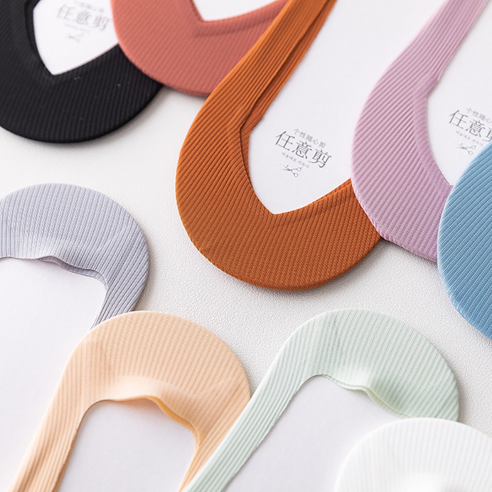 Vớ cotton chống trượt màu trơn dáng chữ v thoáng khí thời trang nhiều màu sắc tùy chọn cho nữ