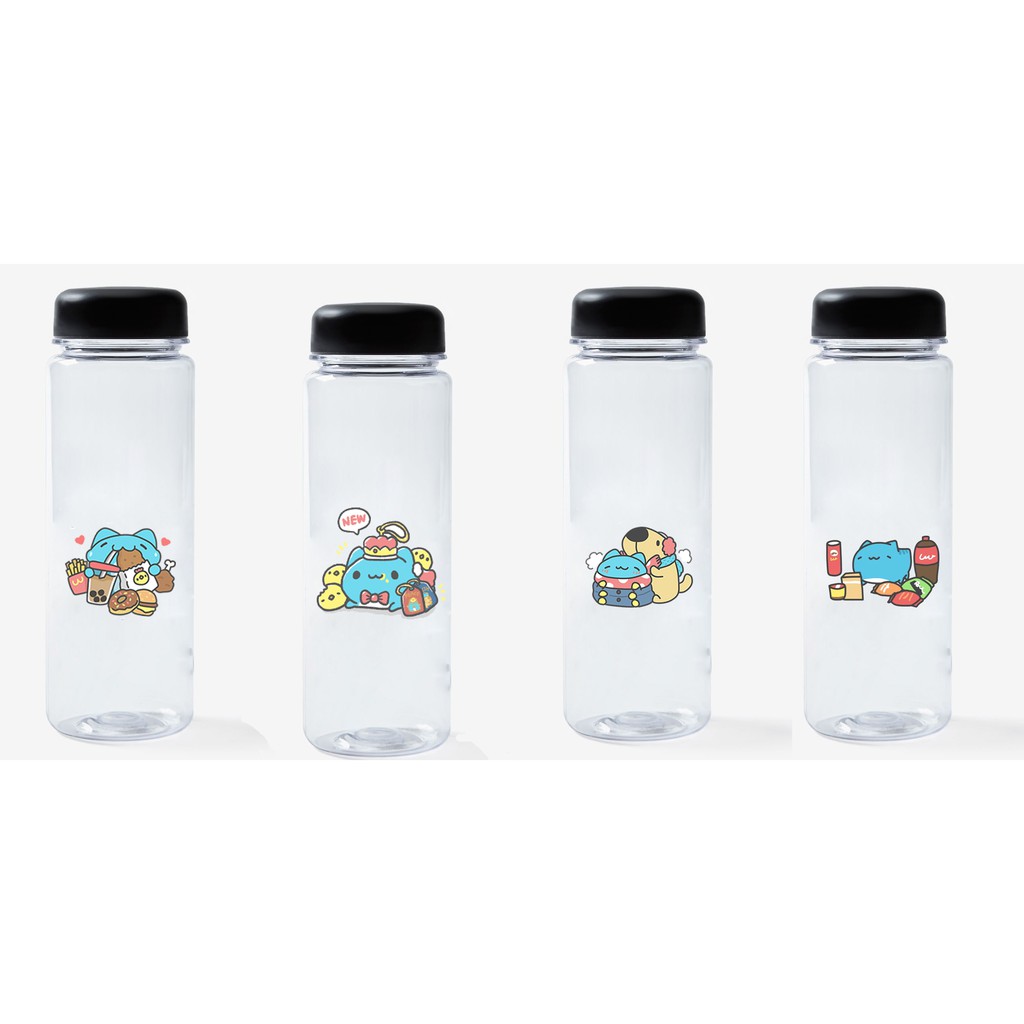 Bình nước mèo capoo nhựa in màu BNI38 500ml bình nước hoạt hình bình nước dễ thương