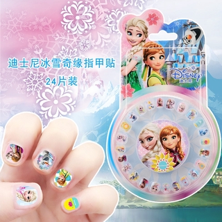 [Hàng mới về] 24 Nhãn dán móng tay hình công chúa băng giá Disney đáng yêu
