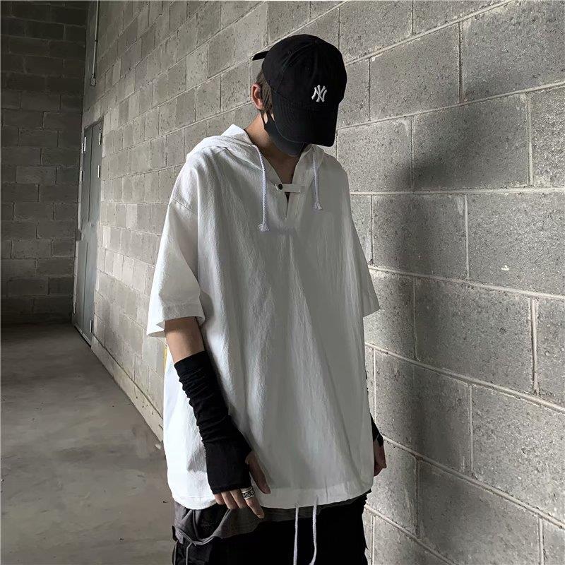 Áo Hoodie Tay Ngắn Thời Trang Phong Cách Năng Động Cho Nam