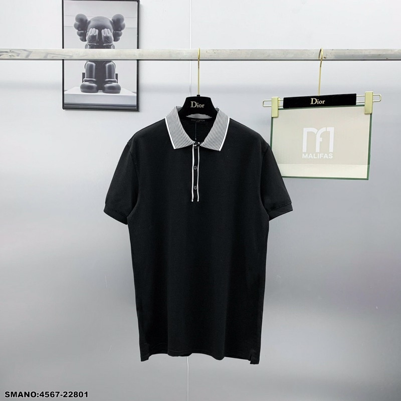 Áo Polo Nam LV Cổ Xám Chất Cotton Mát Siêu Đẹp - Áo Phông Cổ Bẻ Đơn Giản