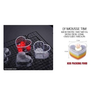 Combo 10 ly tim làm bánh mousse