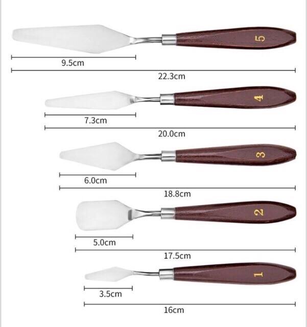 Bộ 5 dao chà láng trang trí mini