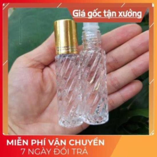 Lọ Chiết Nước Hoa ❤ GIÁ TỐT NHẤT ❤ Lọ chiết nước hoa bi lăn xoắn 10ml nắp vàng đựng dầu thơm , phụ kiện du lịch