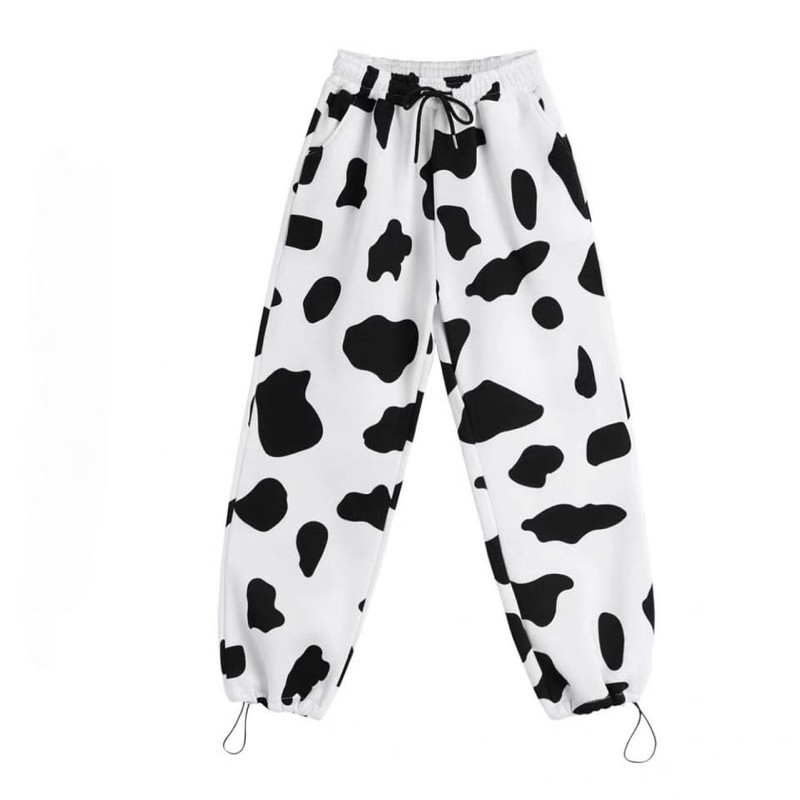 Quần Dài Bò Sữa Bo Gấu Unisex