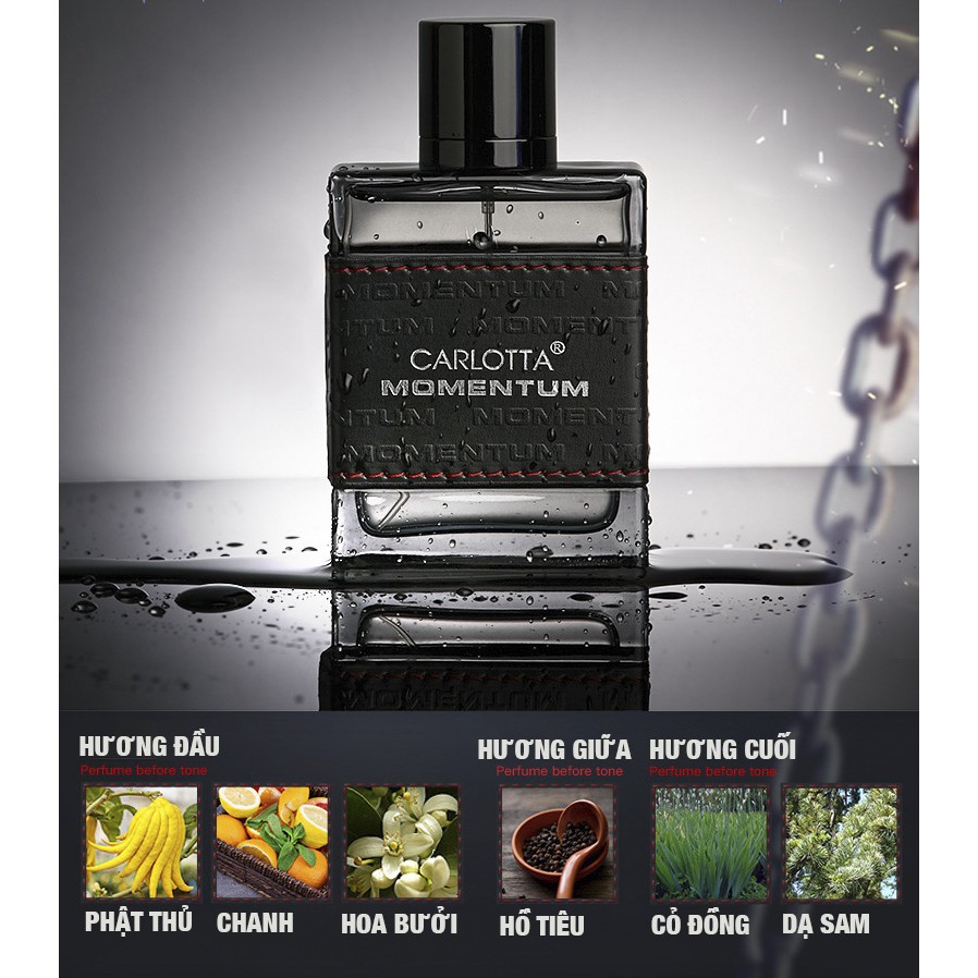 Nước hoa nam cao cấp Cologne CARLOTTA MOMENTUM thươ ng hiệu Ý, mùi hương duy trì lên đến 8h, giúp bạn luôn tự tin và toả | BigBuy360 - bigbuy360.vn