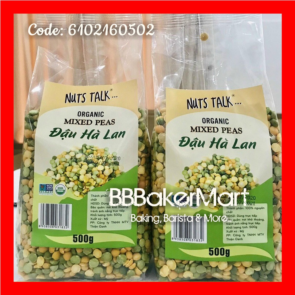 Đậu HÀ LAN vàng xanh Mixed Peas hiệu NUTS TALK - 1 gói 500gr